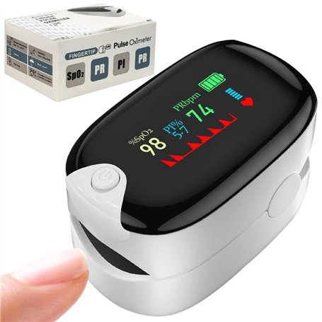Oxymetre de doigt - Saturometre Oxymetre - Oxymetre de doigt professionnel SpO2 avec affichage LED