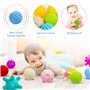 Comius Sharp Balles Sensorielles Douces, Bébé Balles Jouets éducatifs Souples à Presser Jouets pour Bébés Coloré Squeeze Balle p