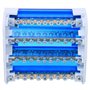 Bornier Electrique Rail DIN 4 Pôles 100A Repartiteur Electrique Monophasé Boîte de Distribution Electrique avec Connecteurs en L