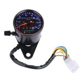 Broco Rétro-éclairage LED 12 V double moto compteur kilométrique Kit Compteur de vitesse Indicateur café Racer