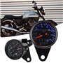 Broco Rétro-éclairage LED 12 V double moto compteur kilométrique Kit Compteur de vitesse Indicateur café Racer