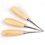 Healifty 3pcs poinçon à Coudre Trou Rond Manche en Bois poinçon de Couture Bricolage Cuir Main Couture poinçon Outils de réparat
