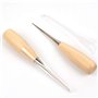 Healifty 3pcs poinçon à Coudre Trou Rond Manche en Bois poinçon de Couture Bricolage Cuir Main Couture poinçon Outils de réparat