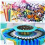 Allaonze 37 PCS Acrylique Tamis Verser Outils, 7 PCS Crépines Coulée Acryliques en Silicone de Peinture Kits avec Pinceau, Kits 