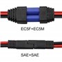 GINTOOYUN Câble EC5 vers SAE, fiche EC5 F/M vers connecteur SAE, câble d'alimentation automobile 10AWG pour batteries de panneau