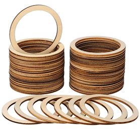 SUPVOX 50 PièCes Anneaux En Bois DéCoratifs