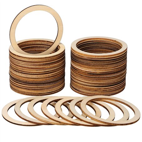 SUPVOX 50 PièCes Anneaux En Bois DéCoratifs