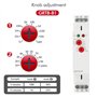Regun Relais à Retardement, AC/DC 12V-240V GRT8-B1 Mini relais de temporisation de coupure, type de rail Din avec indicateur LED
