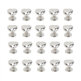 HEALLILY 20 Pcs Rivets en Cuir en Métal en Forme de Coeur Rivet Goujons Décoratif Spot Bouton Rivets Bricolage Bouton Goujons Vê
