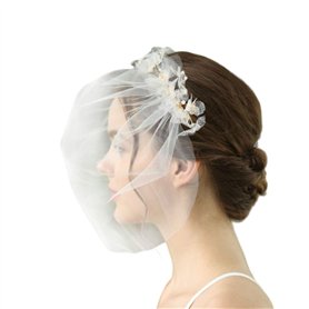 Lurrose Mariée Cage à Oiseaux Voile Mariage Voile Court Mariée Mariage Coiffure Accessoires pour Cheveux pour Fille Mariée Femme