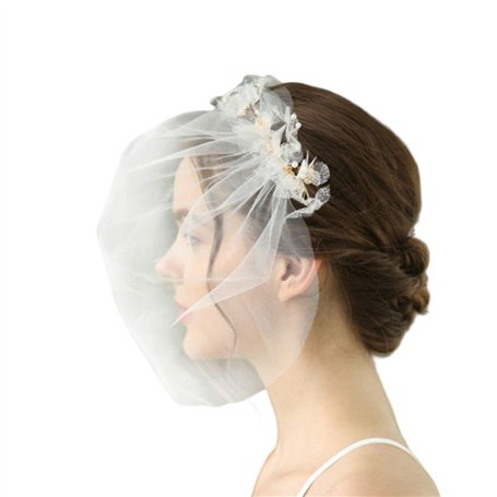 Lurrose Mariée Cage à Oiseaux Voile Mariage Voile Court Mariée Mariage Coiffure Accessoires pour Cheveux pour Fille Mariée Femme