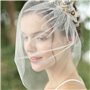 Lurrose Mariée Cage à Oiseaux Voile Mariage Voile Court Mariée Mariage Coiffure Accessoires pour Cheveux pour Fille Mariée Femme