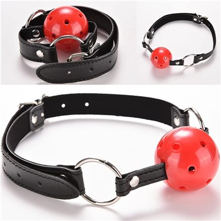 Kit de boule de yoga d'accessoires de forme physique de silicone de boule de bouche rouge
