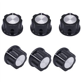CENPEK Lot de 6 boutons rotatifs argentés pour potentiomètre 3590s de diamètre Diamètre supérieur : 23 mm A03-6