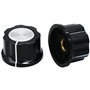 CENPEK Lot de 6 boutons rotatifs argentés pour potentiomètre 3590s de diamètre Diamètre supérieur : 23 mm A03-6,4 mm