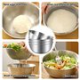 BORDEAG Cul De Poule Inox, 4 Pièces Saladiers, 1200 ML Bol Inox, Saladier Inox Avec Balance Pour Mélanger Salade De Fruits, Riz 