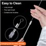 Newaner Paille Inox Reutilisable 12 Pcs (6 Droites + 6 Courbées), Pailles Bubble Tea 21cm avec 2 Brosses de Nettoyage, Paille Me