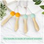 Lot de 2 cordes à sauter pour enfants - Vert - Orange - 250 cm - Poignée en bois - Corde à sauter en coton - Corde à sauter - Po