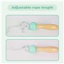 Lot de 2 cordes à sauter pour enfants - Vert - Orange - 250 cm - Poignée en bois - Corde à sauter en coton - Corde à sauter - Po