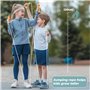 Lot de 2 cordes à sauter pour enfants - Vert - Orange - 250 cm - Poignée en bois - Corde à sauter en coton - Corde à sauter - Po