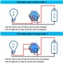QitinDasen 3Pcs Premium 12V / 24V 5A Interrupteur à Bouton-Poussoir Auto-Bloquant, Commutateur Bouton-Poussoir 19mm, Bleu LED In