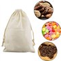 LWMLWM Lot de 50 sachets en Coton avec Cordon de Serrage - 15 x 10 cm - Petits Sacs en Tissu pour Anniversaires d'enfants - Mari