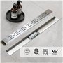 Caniveau Douche Italienne, D'alignement Court Caniveau Douche 100 cm, Caniveau Douche en Acier Inoxydable avec Siphon et Filtre