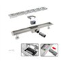 Caniveau Douche Italienne, D'alignement Court Caniveau Douche 100 cm, Caniveau Douche en Acier Inoxydable avec Siphon et Filtre
