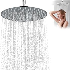 VIVIIHOO pommeau de Douche réglable de 8 Pouces pommeau de Douche à Chaux buse d'eau Poli Effet Miroir Douche de tête avec Fonct