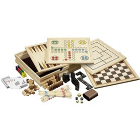 Philos Wooden Game Compendium - 30cm - 8 in 1 Board Game - Chess