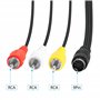 RIIEYOCA Câble composite DIN 9 broches vers RCA audio vidéo - Prise mâle 9 broches vers 3 RCA mâles - Câble de connexion AV stér