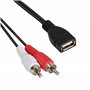 USB 2.0 A femelle vers 2 RCA mâles jack audio vidéo AV composite pour TV/Mac/PC (0