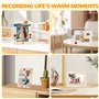 LUZIYUN 10 Pcs Cadres Photo en Bois 20x14.8cm, Cadre DIY Vierge avec Autocollants Strass, Étoiles et Cœurs, Projets Créatifs pou