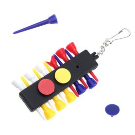 Porte-tees de golf en plastique avec 12 tees de golf