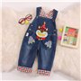 DEBAIJIA Salopette Jeans Bébé Garçons Filles Modèle Animal Enfant Noir Denim Pantalon Doux avec Bretelles Cartoon Sourire Raton 