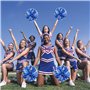 Lot de 2 Pompons de Cheerleader en Métal Bleu Brillant et Argenté pour Événements Sportifs et Compétitions