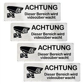 Lot de 4 panneaux de vidéosurveillance