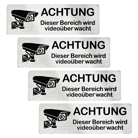 Lot de 4 panneaux de vidéosurveillance