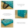 DHSBGWSX Lot de 6 Sacs à Provisions Réutilisables à Fleurs - Imperméables, Parfaits Pour Sortir et En Plein Air - Vert