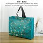 DHSBGWSX Lot de 6 Sacs à Provisions Réutilisables à Fleurs - Imperméables, Parfaits Pour Sortir et En Plein Air - Vert