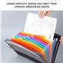 1 porte-documents coloré avec double fermeture éclair, organiseur de reçus et de factures avec étiquette
