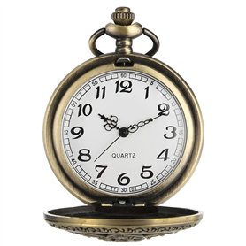 HDGSAFD Montre de poche vintage à quartz avec chaîne