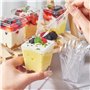 40 PCS Tasses à Dessert, avec couvercles et cuillères, bols à dessert transparents 5 OZ / 160ML, coupes à dessert carrées réutil