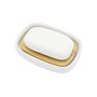 Lofekea Porte-Savon en Céramique et Bambou pour Salle de Bain et Douche - Double Couche Drainant