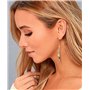 KristLand Plaqué Or Titane et Acier Boucles D'oreilles Courbes Feuilles Franges Collier Long Goutte D'eau Drapé Fileté Femmes Bo