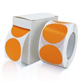 Lot de 500 autocollants ronds Orange 25 mm - Petits pastilles adhésives - Code couleur - Autocollants amovibles et résistants au
