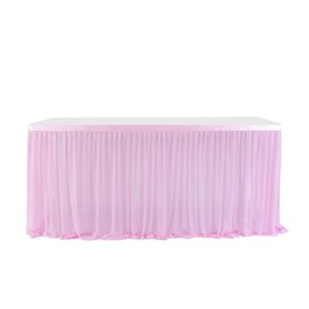 Jupe de table en polyester 183 x 76 cm - Jupe de table en tulle - Pour fête prénatale - Décoration de table pour mariage