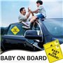 Panneaux pour Bébé à Bord,2 pièces Panneaux d'avertissement de Voiture pour Bébé à Bord Double Ventouse Autocollant Bébé Dans La