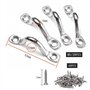 20 Pièces Boucles de Pont pour Kayaks Plaque Oeillet 5mm Pontet INOX Marine en Acier Inoxydable 304 Forme à Bosse Boucle Fixe av