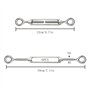 6 Pièces Tendeur Cable M5 Tendeur Cable Inox 304 Réglable Oeil de Ridoir et Oeil pour Tendeur de Fil Cable Acier Corde Crochet T